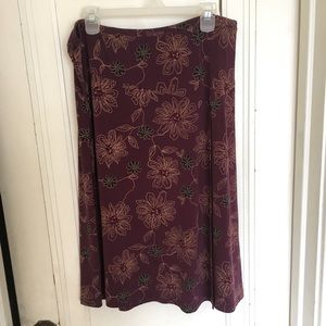 Drk purple Elastic waist sz 16/18 split side skirt